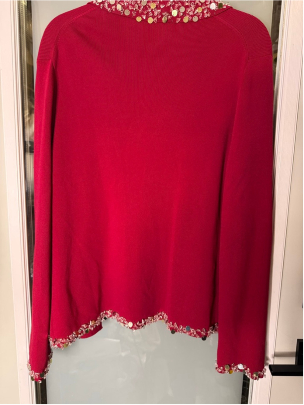 Women's VERTIGO PARIS Red Sequin Cardigan XL - Picture 5 of 7